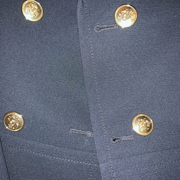 Tahari Navy blue with gold buttons blazer - Picture 3 of 8
